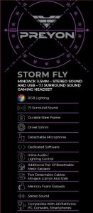 Słuchawki PREYON Storm Fly Czarne (PSF53B) 10