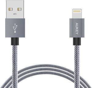 Kabel USB Aukey USB A -> Lightning Szary 1m (CB-D24) 1