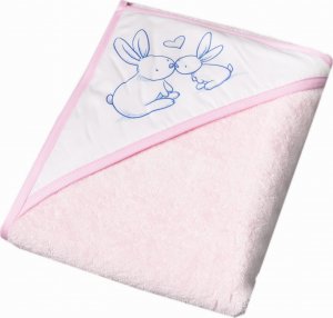 Tega Baby Ręcznik Okrycie Kąpielowe Z Kapturkiem 80X80 Króliczki Różowy 1