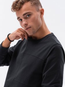 Ombre Bluza męska bez kaptura z przeszyciami - czarna B1278 XL 2