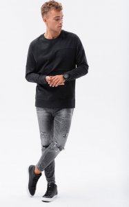 Ombre Bluza męska bez kaptura z przeszyciami - czarna B1278 XL 3