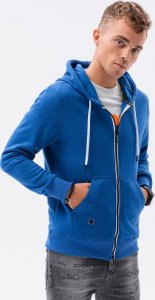 Ombre Bluza męska rozpinana z kapturem BASIC B977 - głęboki niebieski S 2
