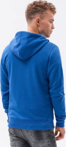 Ombre Bluza męska rozpinana z kapturem BASIC B977 - głęboki niebieski S 5