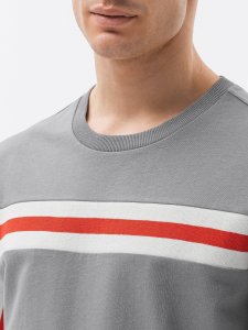 Ombre Bluza męska z lampasem - szara B1279 XXL 2