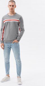 Ombre Bluza męska z lampasem - szara B1279 XXL 4