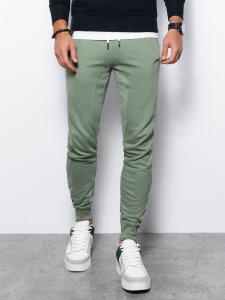 Ombre Spodnie męskie dresowe joggery P948 - zielone L 1