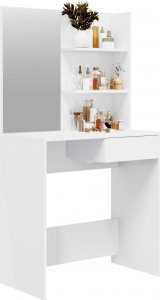 vidaXL vidaXL Toaletka z lustrem, biała, wysoki połysk, 74,5x40x141 cm 4