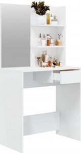vidaXL vidaXL Toaletka z lustrem, biała, wysoki połysk, 74,5x40x141 cm 5