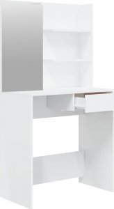 vidaXL vidaXL Toaletka z lustrem, biała, wysoki połysk, 74,5x40x141 cm 7
