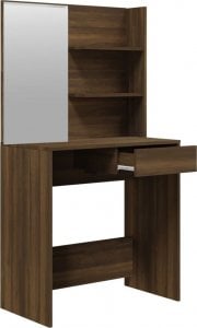 vidaXL vidaXL Toaletka z lustrem, brązowy dąb, 74,5x40x141 cm 7