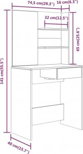 vidaXL vidaXL Toaletka z lustrem, brązowy dąb, 74,5x40x141 cm 9