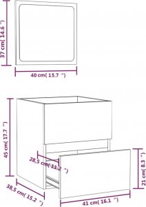 vidaXL vidaXL Szafka łazienkowa z lustrem, brązowy dąb 9