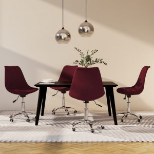 vidaXL vidaXL Obrotowe krzesła stołowe, 4 szt., fioletowe, obite tkaniną 1