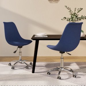 vidaXL vidaXL Obrotowe krzesła stołowe, 2 szt., niebieskie, obite tkaniną 1