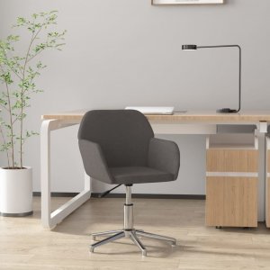 Krzesło biurowe vidaXL vidaXL Obrotowe krzesło biurowe, ciemnoszare, tapicerowane tkaniną 1