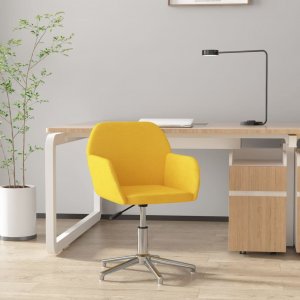 Krzesło biurowe vidaXL vidaXL Obrotowe krzesło biurowe, żółte, tapicerowane tkaniną 1
