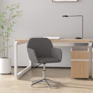 Krzesło biurowe vidaXL vidaXL Obrotowe krzesło biurowe, jasnoszare, tapicerowane tkaniną 1