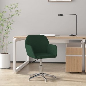 Krzesło biurowe vidaXL vidaXL Obrotowe krzesło biurowe, ciemnozielone, tapicerowane tkaniną 1