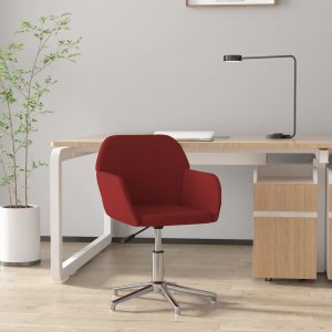 Krzesło biurowe vidaXL vidaXL Obrotowe krzesło biurowe, winna czerwień, tapicerowane tkaniną 1