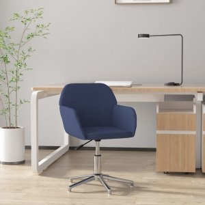 Krzesło biurowe vidaXL vidaXL Obrotowe krzesło biurowe, niebieskie, tapicerowane tkaniną 1
