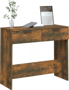 vidaXL Stolik konsolowy, przydymiony dąb, 90x36x75 cm 4