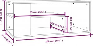 vidaXL vidaXL Stolik kawowy, przydymiony dąb, 100x50x40 cm 6