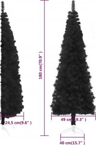vidaXL Choinka sztuczna na stojaku Czarna 9