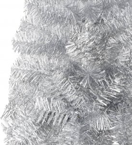 vidaXL Choinka sztuczna na stojaku Srebrna 7