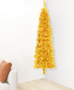 vidaXL Choinka sztuczna na stojaku Złota 3