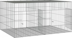 vidaXL vidaXL Klatka dla królika, 2 panele, 110x79x54cm, galwanizowane żelazo 4