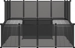 vidaXL vidaXL Klatka dla małych zwierząt, czarna, 143x107x93 cm, PP i stal 3