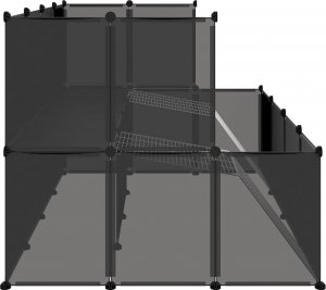 vidaXL vidaXL Klatka dla małych zwierząt, czarna, 143x107x93 cm, PP i stal 4