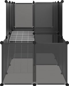 vidaXL vidaXL Klatka dla małych zwierząt, czarna, 142x74x93 cm, PP i stal 3