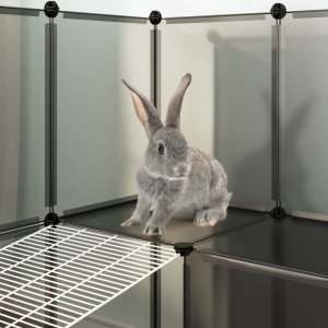 vidaXL vidaXL Klatka dla małych zwierząt, czarna, 142x74x93 cm, PP i stal 7