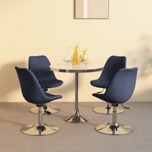 vidaXL vidaXL Obrotowe krzesła stołowe, 4 szt., niebieskie, obite tkaniną 1