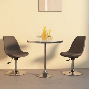 vidaXL vidaXL Obrotowe krzesła stołowe, 2 szt., kolor taupe, obite tkaniną 1