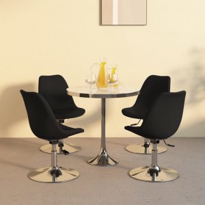 vidaXL vidaXL Obrotowe krzesła stołowe, 4 szt., czarne, obite tkaniną 1