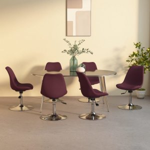vidaXL vidaXL Obrotowe krzesła stołowe, 6 szt., fioletowe, obite tkaniną 1