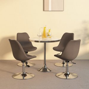 vidaXL vidaXL Obrotowe krzesła stołowe, 4 szt., kolor taupe, obite tkaniną 1