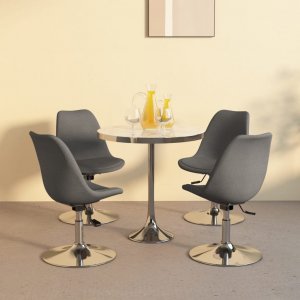 vidaXL vidaXL Obrotowe krzesła stołowe, 4 szt., jasnoszare, obite tkaniną 1