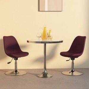 vidaXL vidaXL Obrotowe krzesła stołowe, 2 szt., fioletowe, obite tkaniną 1