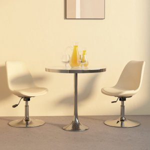 vidaXL vidaXL Obrotowe krzesła stołowe, 2 szt., kremowe, obite tkaniną 1