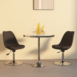 vidaXL vidaXL Obrotowe krzesła stołowe, 2 szt., ciemnobrązowe, obite tkaniną 1
