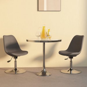 vidaXL vidaXL Obrotowe krzesła stołowe, 2 szt., ciemnoszare, obite tkaniną 1