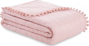 AmeliaHome AmeliaHome Narzuta pikowana z pomponami MEADORE 200x220 pudrowa 4