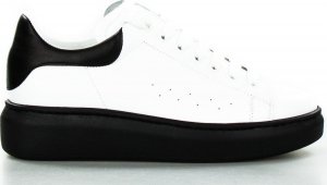Sempre Sneakersy skórzane ze wstawką białe Sempre-36 1