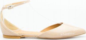 Victoria Gotti Baleriny sandały skórzane lakierowane beżowe Victoria Gotti-37 1