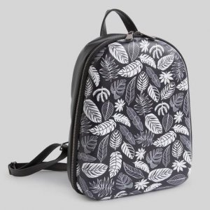 Mumka Shoes Plecak damski Mumka wegański czarny w białe kwiaty 2