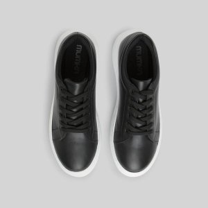 Mumka Shoes Sneakersy wegańskie na platformie gładkie czarne Mumka-38 1