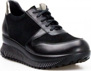 Clasicco Sneakersy skórzane zamszowe połyskujące czarne Clasicco-37 2